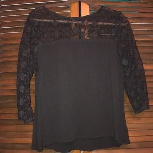 Maurices Tops - ☀️SALE☀️Black blouse with sheer lace Maurices Tops - ☀️SALE☀️Black blouse with sheer lace